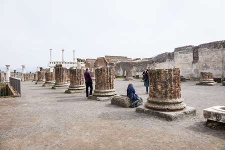 Italy Pompei 22nd February 2016 Ancient ruins of Pompei cityのeditorial素材