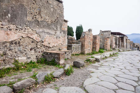 Italy Pompei 22nd February 2016 Ancient ruins of Pompei cityのeditorial素材