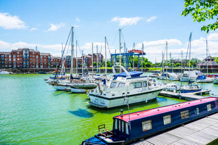 UK Preston June 1 2016 Preston Riversway Docklands on a beautiful sunny summers dayのeditorial素材