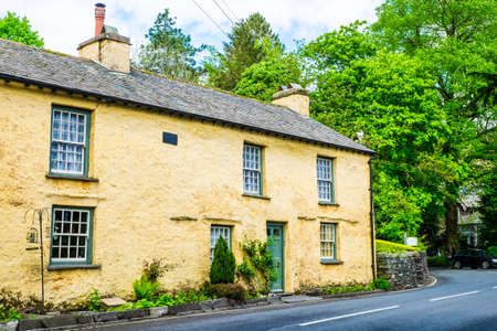 Uk Grasmere June 2 2016 old cottage in Grasmere village, the Lake District, Cumbria