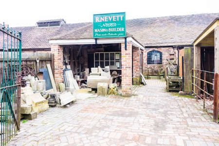 UK Telford March 14 2016 Shops in stree at Blist Hill, Victorian Townのeditorial素材