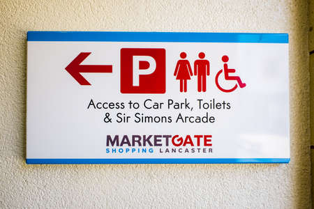 Lancaster UK May 30 2020 to car park sign Marketgate shopping centre Lancasterのeditorial素材