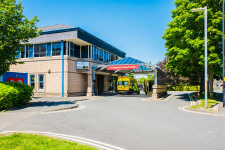 Lancaster UK 30 May 2020 Accident and Emergency department entrance, Lancaster Royal Infirmary hospital.のeditorial素材