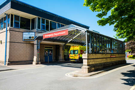 Lancaster UK 30 May 2020 Accident and Emergency department entrance, Lancaster Royal Infirmary hospital.のeditorial素材