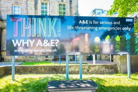 Lancaster Uk 30 May 2020 Why A and E sign outside Lancaster Hospital UKのeditorial素材