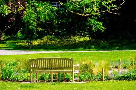 Bench in Nobles Rest Park in Kendal UKの写真素材