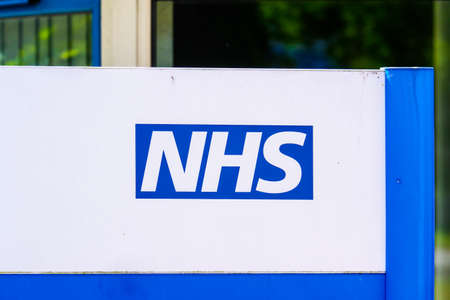 Lancaster UK 30 May 2020 A close-up of the NHS - National Health Service logoのeditorial素材