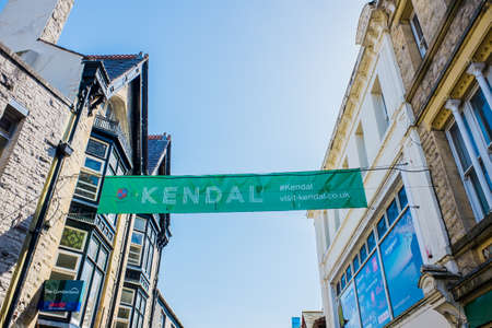Kendal Green Tourist sign at the top Finkle Streetのeditorial素材