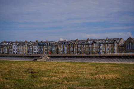 Morecambe UK 2 May 2020 Old character buildings at the seafront of Lancashire town of Morecambe.のeditorial素材