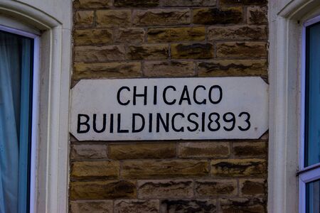 name sign of a building in Morecambe UKの写真素材