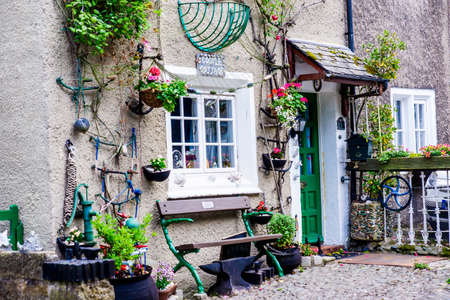 Heysham UK 3 June Decorated seaside cottage in Heysham Lancashireのeditorial素材