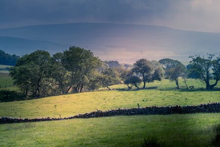 Northwest English countryside between the rain showers UKの写真素材