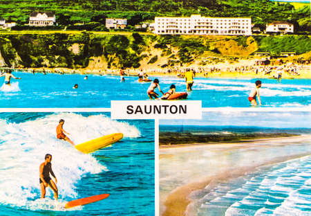 Kendal, Cumbria, UK July 4th 2020 Colour Picture postcard from Saunton Devon UKのeditorial素材