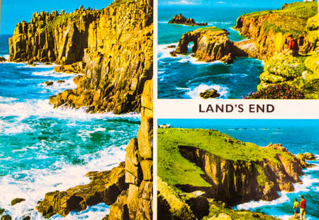 Kendal, Cumbria, UK July 4th 2020 Colour Picture postcard from Lands End Cornwall UKのeditorial素材