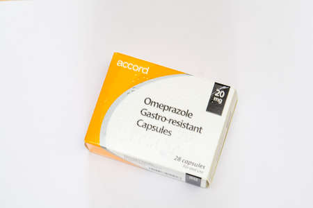Omeprazole in box drug for acid refluxのeditorial素材