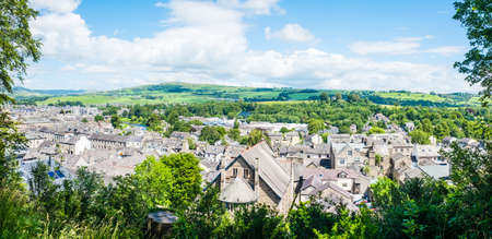 aerial view of Kendal town centre, Cumbria, UKのeditorial素材