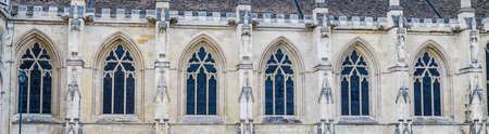 panorama of the windows of the famous Gloucester Cathedral, Englandのeditorial素材