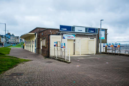 Run down dilapidated cafe in the seaside town of Morecambeのeditorial素材