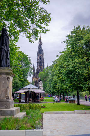 famous Princes Street gardens in Edinburgh Scotlandのeditorial素材