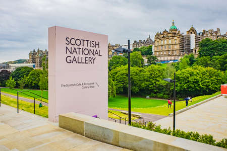 Outside the Scottish National Portrait Gallery in Edinburgh Scotland.