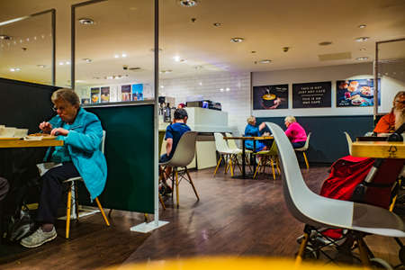 Marks and Spenser in store cafe, company founded in 1884 by Michael Marks and Thomas Spenserのeditorial素材