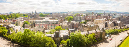 Edinburgh Scotland 6th Aug 2020 View from Edinburgh Castle leading down to the Grassmarket in the foreground.のeditorial素材