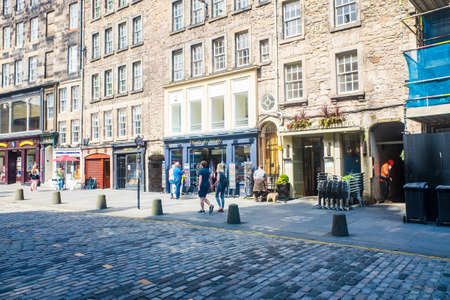 Edinburgh Scotland 6th Aug 2020 Edinburgh's busy Royal Mile is one of the most iconic streets in Scotland and a mayor tourist attractionのeditorial素材
