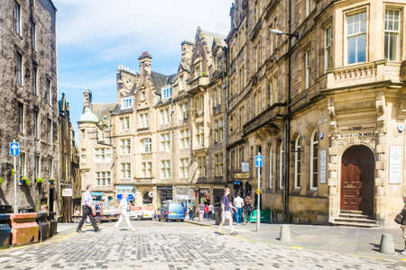Edinburgh Scotland 6th Aug 2020 Edinburgh's busy Royal Mile is one of the most iconic streets in Scotland and a mayor tourist attractionのeditorial素材