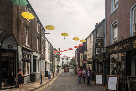 Ulverston 24th Aug 2020 Lloyds bank branch with sign and logo in Ulverstonのeditorial素材