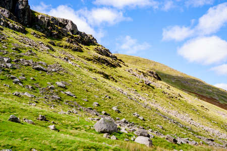 The old mine workings on Kirkstone Pass in the Lake District, Englandの写真素材