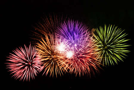 General colorful Fireworks in the night skyの写真素材