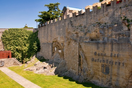 View of Cava dei ballestrieri at Repubblica di San Marinoのeditorial素材