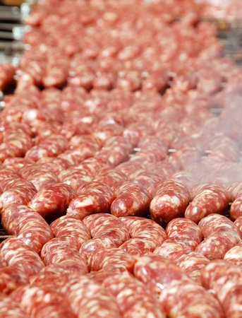 Big Argentinean cow and pig barbecue sausagesの写真素材