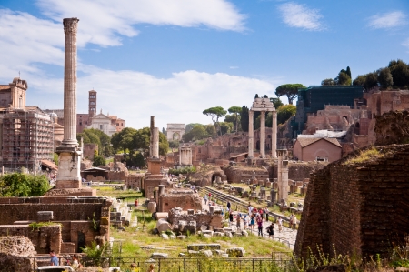 Roman forum panoramic view at Rome - italyの写真素材