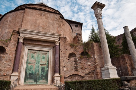 Temple of romulus at Roman forum - Rome - Italy