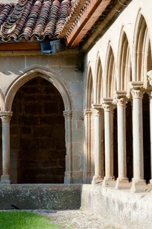Arcs on St Hilaire abbey in Aude - Franceの写真素材