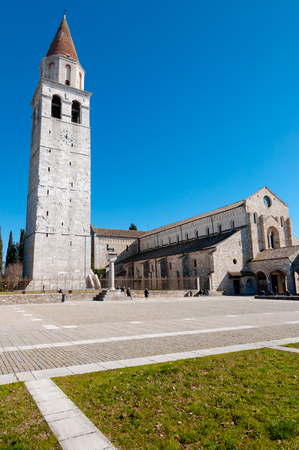 Belfry and Basilica di Aquileia in Italyのeditorial素材