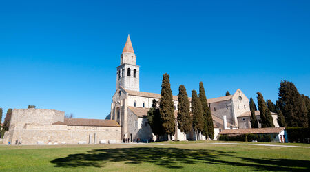 Panoramic view of Aquileia Basilica in Italyのeditorial素材