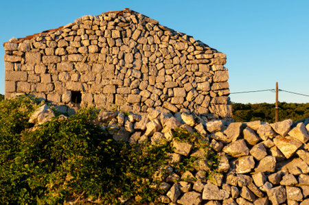 Ancient stone ruins at Lubenice in Cres - Croatiaの写真素材