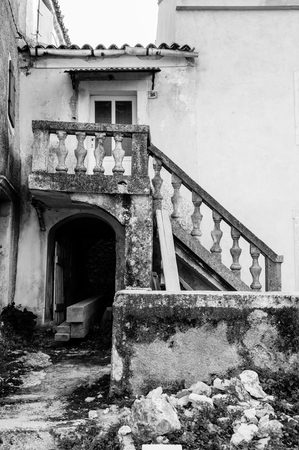 House details at Beli in Cres island - Croatiaのeditorial素材