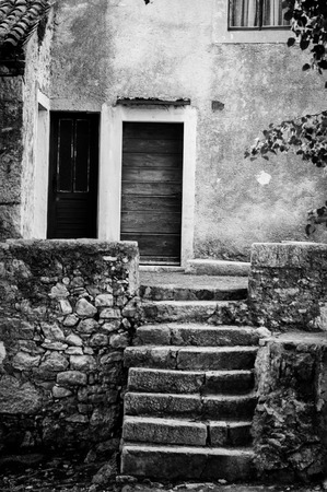 Old stairs and door at Beli in Cres island - Croatiaのeditorial素材