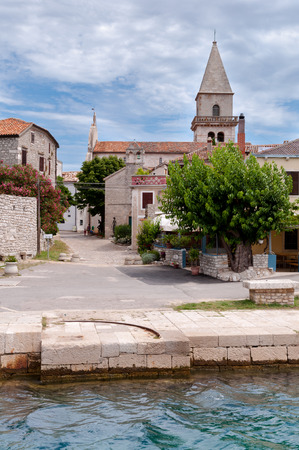 Sight of Osor town in Cres islan - Croatia Verticalの写真素材