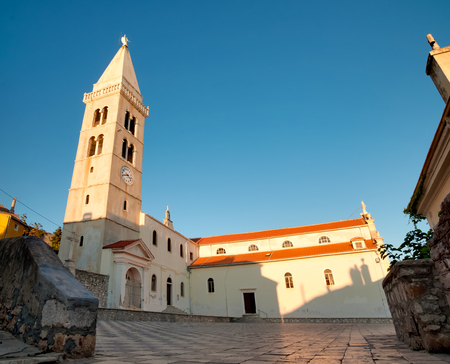 Parrish church of the nativity of the virgin at Mali Losinj in Croatiaの写真素材