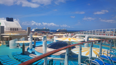 Deck of a cruise shipのeditorial素材
