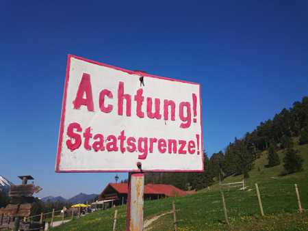 Attention state border signの写真素材