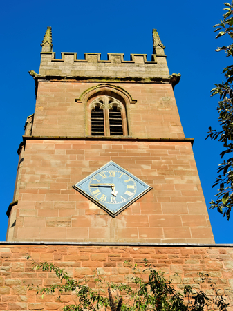 All Saints Church clock tower, West Bromwich, England, UKの写真素材