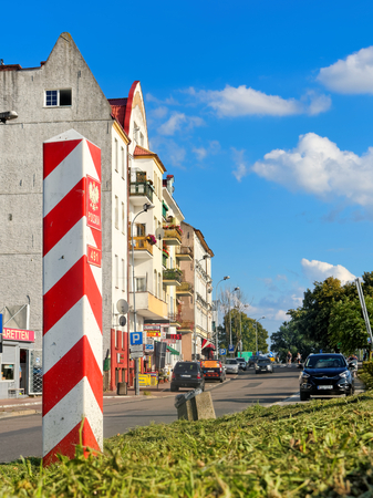 S?UBICE, AUGUST 22: Polish border post on the border with Germany, in 2016.のeditorial素材