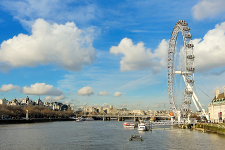 LONDON, FEBRUARY 04: River Thames with London Eye. UK 2017.のeditorial素材