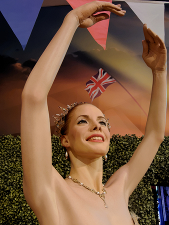 BLACKPOOL, JANUARY 14: Madame Tussauds, UK 2018. Dame Darcey Andrea Bussell is an English retired ballerina and a judge on reality show Strictly Come Dancing.のeditorial素材