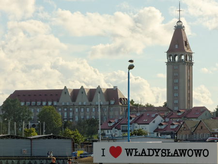 WLADYSLAWOWO, AUGUST 06: Observation Tower of Fisherman House and 'I love Wladyslawowo' POLAND, 2017.のeditorial素材